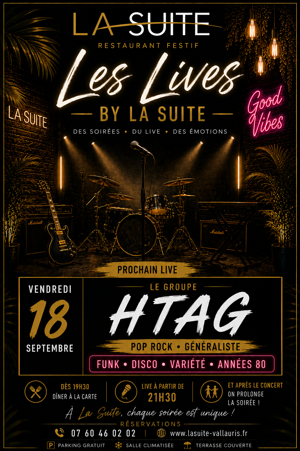 H-TAG Live Pop Rock - La Suite Vallauris - 18 septembre 2026